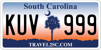 SC license plate KUV999