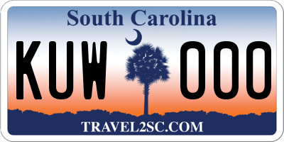 SC license plate KUW000