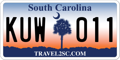 SC license plate KUW011