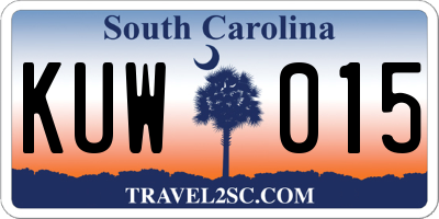 SC license plate KUW015