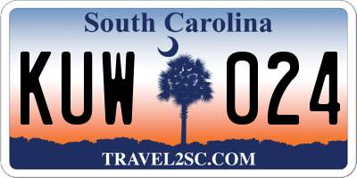 SC license plate KUW024