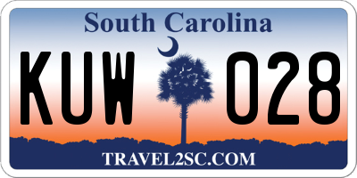 SC license plate KUW028