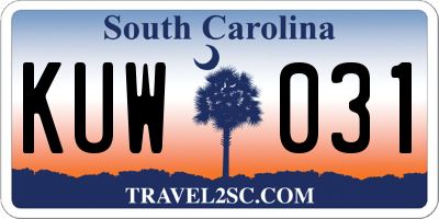 SC license plate KUW031