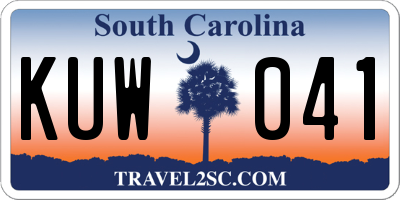 SC license plate KUW041