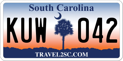SC license plate KUW042