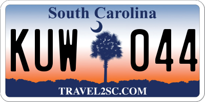 SC license plate KUW044