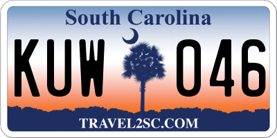 SC license plate KUW046
