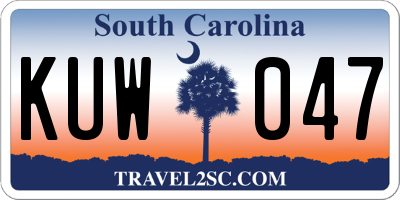 SC license plate KUW047