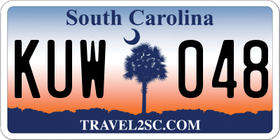 SC license plate KUW048