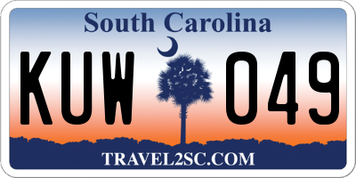 SC license plate KUW049