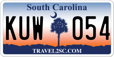 SC license plate KUW054
