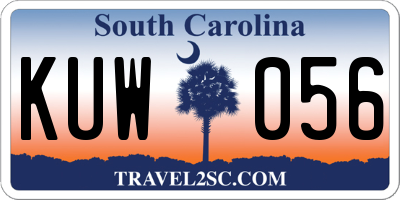 SC license plate KUW056