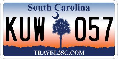 SC license plate KUW057