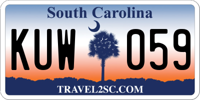 SC license plate KUW059
