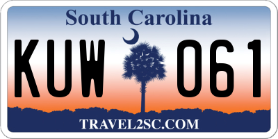 SC license plate KUW061