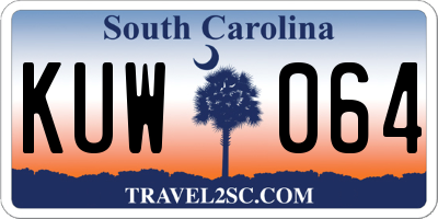 SC license plate KUW064