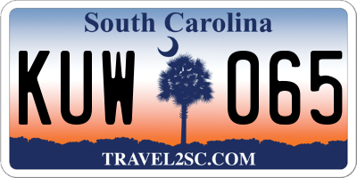 SC license plate KUW065