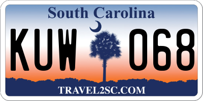 SC license plate KUW068