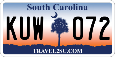 SC license plate KUW072