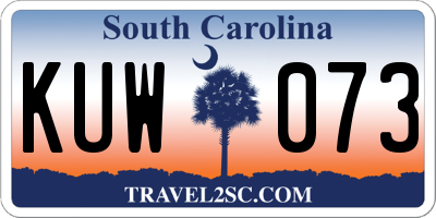 SC license plate KUW073