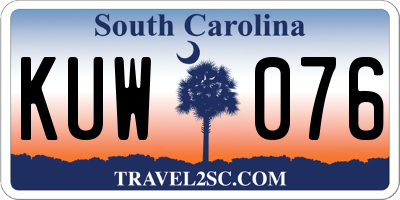 SC license plate KUW076