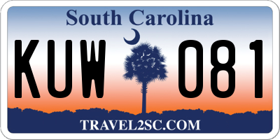 SC license plate KUW081