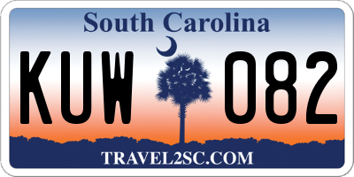 SC license plate KUW082