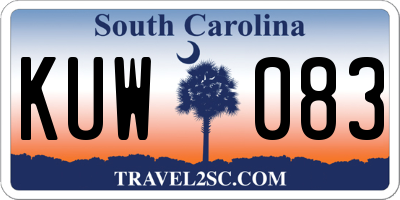 SC license plate KUW083