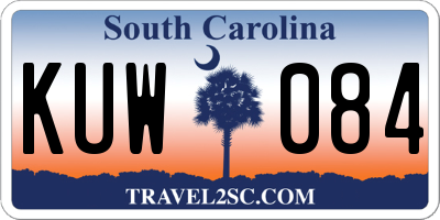 SC license plate KUW084