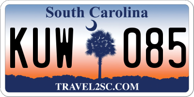 SC license plate KUW085
