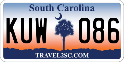 SC license plate KUW086
