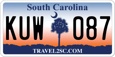 SC license plate KUW087