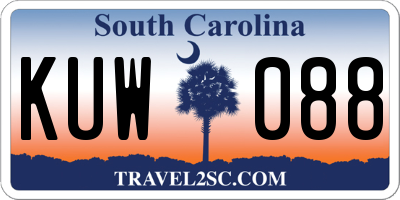 SC license plate KUW088