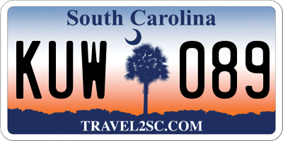 SC license plate KUW089