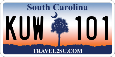 SC license plate KUW101