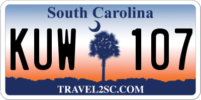 SC license plate KUW107
