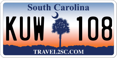 SC license plate KUW108