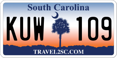 SC license plate KUW109