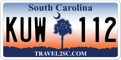 SC license plate KUW112