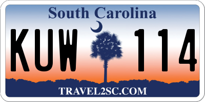 SC license plate KUW114