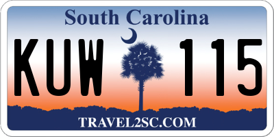 SC license plate KUW115