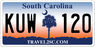 SC license plate KUW120