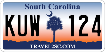SC license plate KUW124