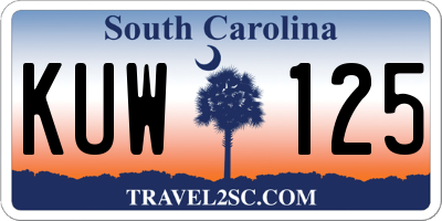 SC license plate KUW125