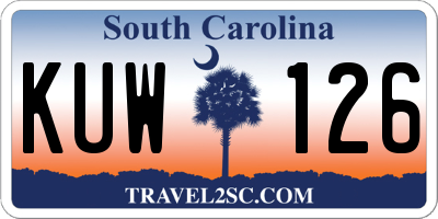 SC license plate KUW126