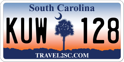 SC license plate KUW128