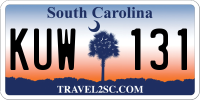 SC license plate KUW131