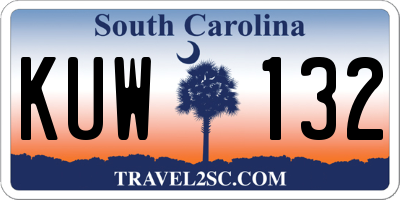 SC license plate KUW132