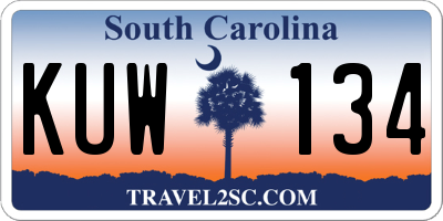 SC license plate KUW134