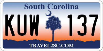 SC license plate KUW137
